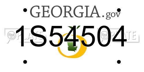1S54504 Georgia License Plate