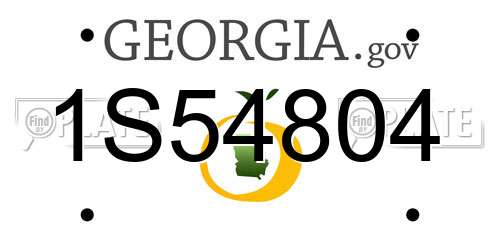 1S54804 Georgia License Plate