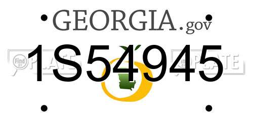 1S54945 Georgia License Plate