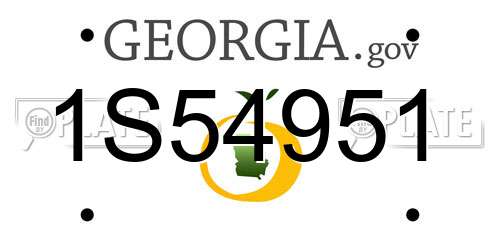 1S54951 Georgia License Plate