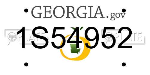 1S54952 Georgia License Plate