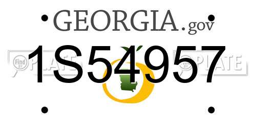1S54957 Georgia License Plate