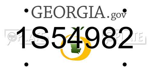 1S54982 Georgia License Plate