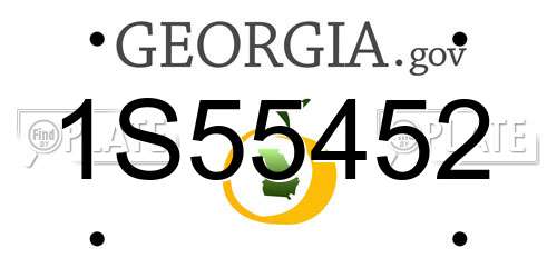 1S55452 Georgia License Plate