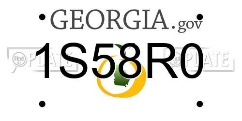 1S58R0 Georgia License Plate