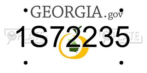 1S72235 Georgia License Plate