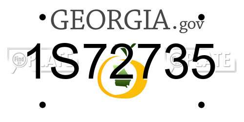 1S72735 Georgia License Plate
