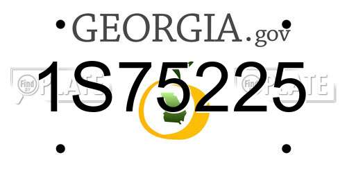 1S75225 Georgia License Plate