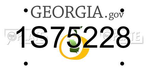 1S75228 Georgia License Plate