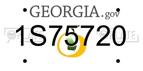 1S75720 Georgia License Plate