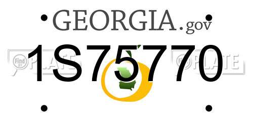 1S75770 Georgia License Plate