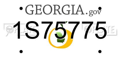 1S75775 Georgia License Plate