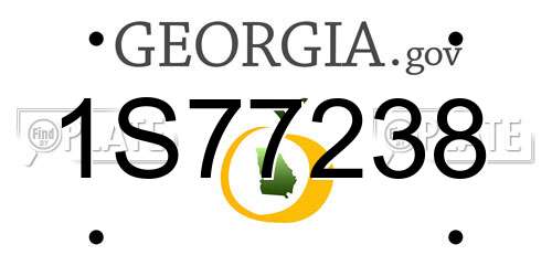 1S77238 Georgia License Plate