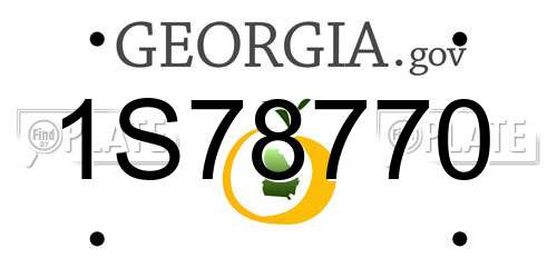 1S78770 Georgia License Plate
