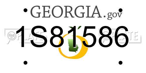 1S81586 Georgia License Plate