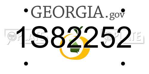 1S82252 Georgia License Plate