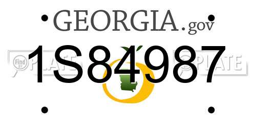 1S84987 Georgia License Plate