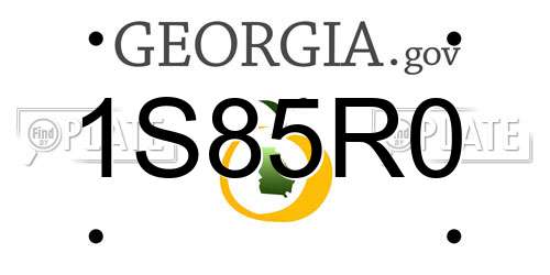 1S85R0 Georgia License Plate