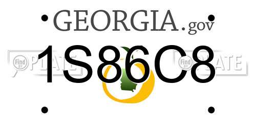 1S86C8 Georgia License Plate