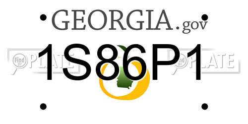 1S86P1 Georgia License Plate