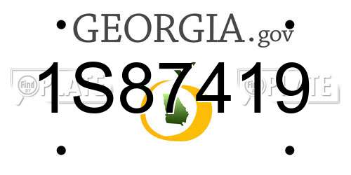 1S87419 Georgia License Plate