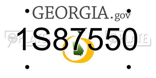 1S87550 Georgia License Plate