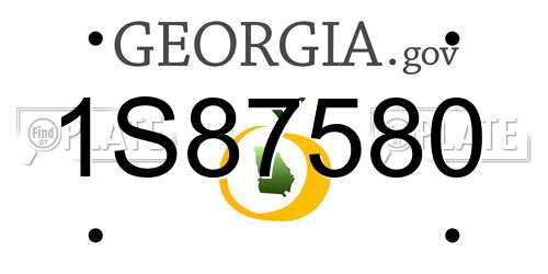 1S87580 Georgia License Plate