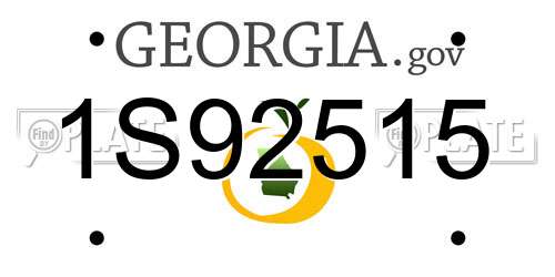 1S92515 Georgia License Plate