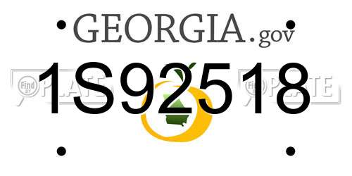 1S92518 Georgia License Plate