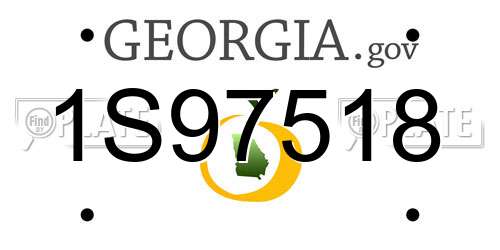 1S97518 Georgia License Plate