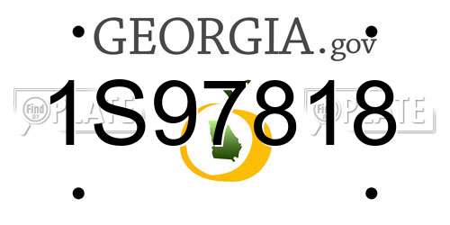 1S97818 Georgia License Plate