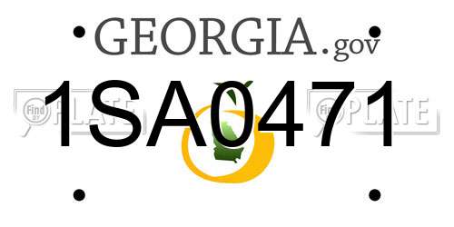 1SA0471 Georgia License Plate