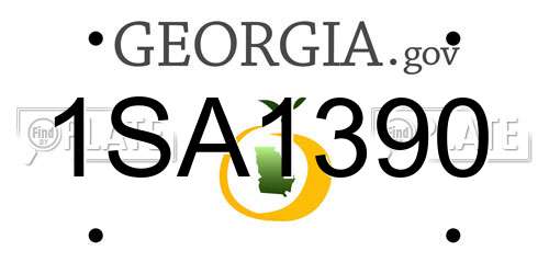 1SA1390 Georgia License Plate