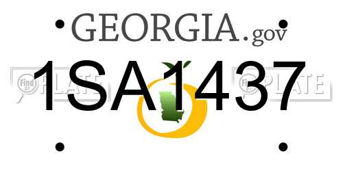 1SA1437 Georgia License Plate