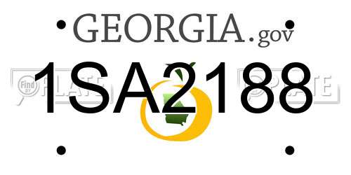 1SA2188 Georgia License Plate