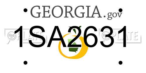 1SA2631 Georgia License Plate