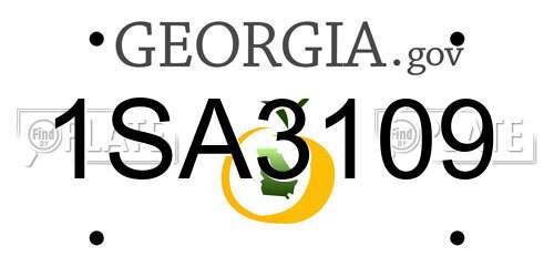 1SA3109 Georgia License Plate