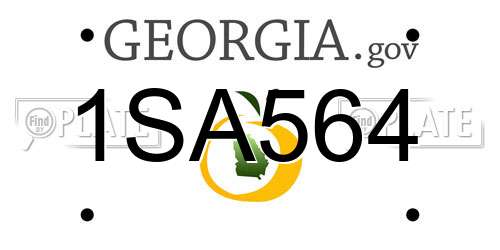 1SA564 Georgia License Plate
