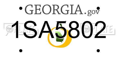 1SA5802 Georgia License Plate
