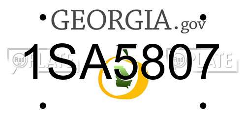 1SA5807 Georgia License Plate