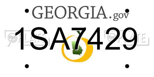 1SA7429 Georgia License Plate