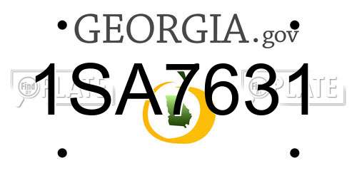 1SA7631 Georgia License Plate