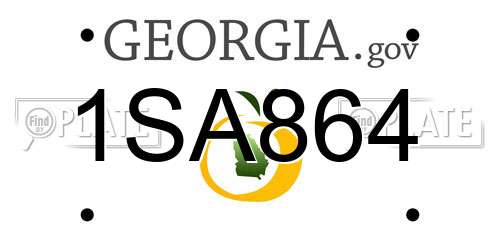 1SA864 Georgia License Plate