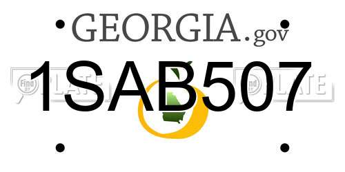 1SAB507 Georgia License Plate