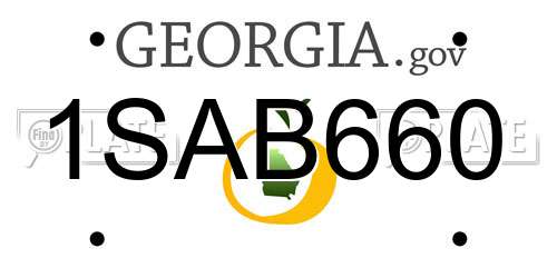 1SAB660 Georgia License Plate