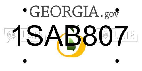 1SAB807 Georgia License Plate