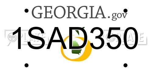 1SAD350 Georgia License Plate