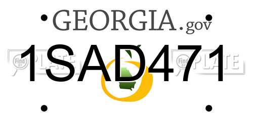 1SAD471 Georgia License Plate