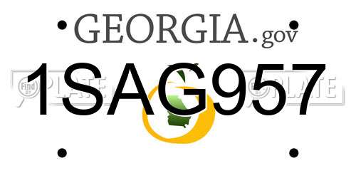 1SAG957 Georgia License Plate