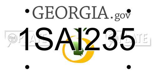 1SAI235 Georgia License Plate